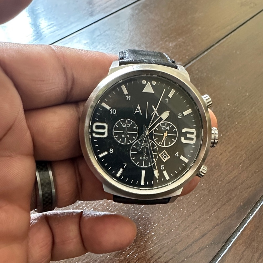 Armani Exchange Black and Silver Men's Watch